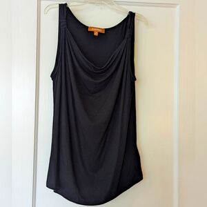 Ellen Tracy Black Drape Tank Top